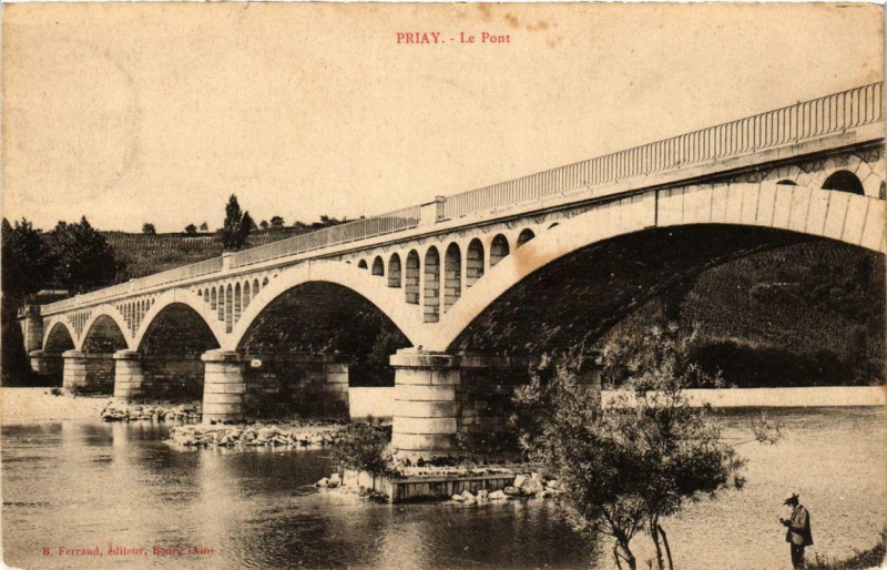 Carte postale ancienne Priay Le Pont à Priay