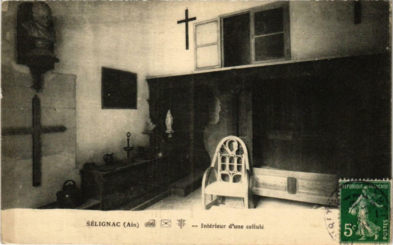 Carte postale ancienne Selignac Intérieur d'une cellule