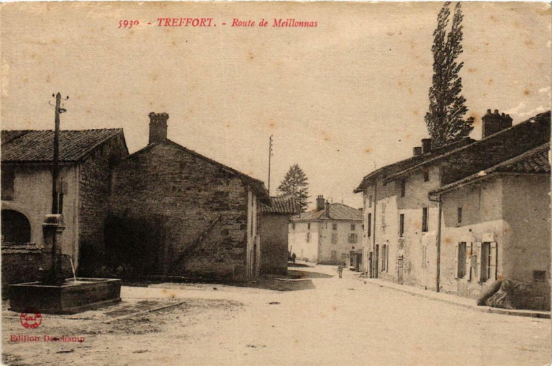Carte postale ancienne Treffort Route de Meillonnas à Meillonnas