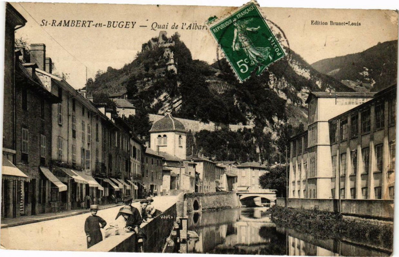Carte postale ancienne Saint-Rambert-en-Bugey Quai de l'Albarine à Saint-Rambert-en-Bugey