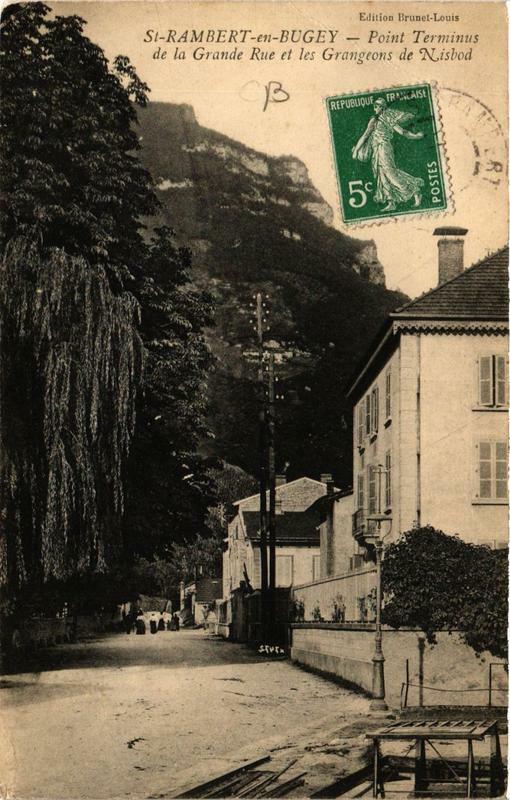 Carte postale ancienne Saint-Rambert-en-Bugey Point Terminus de la Grande Rue à Saint-Rambert-en-Bugey
