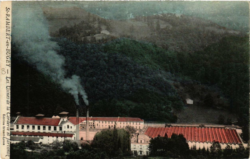 Carte postale ancienne Saint-Rambert-en-Bugey Les Usines de la Corderie et Jarvonoz à Saint-Rambert-en-Bugey