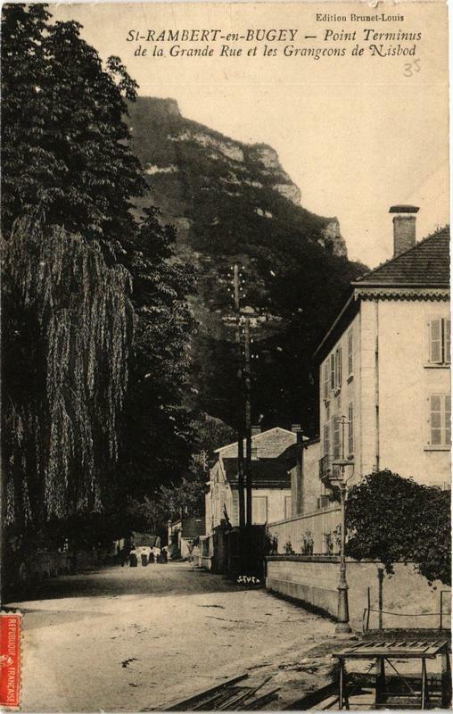 Carte postale ancienne Saint-Rambert-en-Bugey Point Terminus de la Grande Rue à Saint-Rambert-en-Bugey
