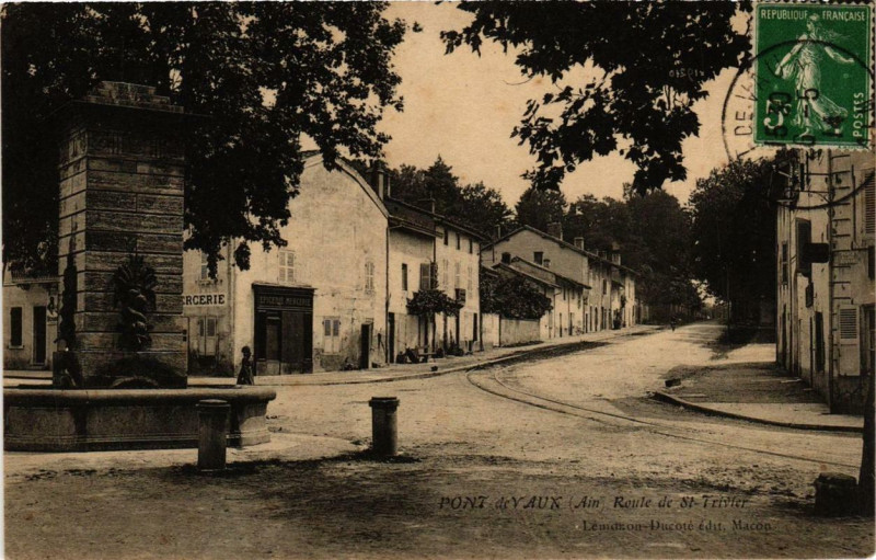 Carte postale ancienne Pont-de-Vaux Route de Saint-Trivier à Pont-de-Vaux