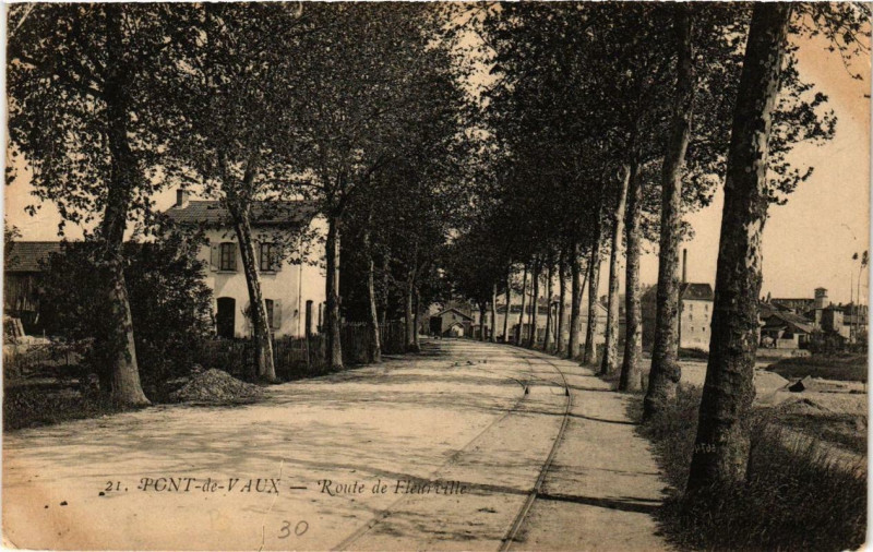 Carte postale ancienne Pont-de-Vaux Route de Fleurville à Pont-de-Vaux