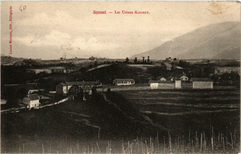 Carte postale ancienne Seyssel Les Usines Kinsmen à Seyssel