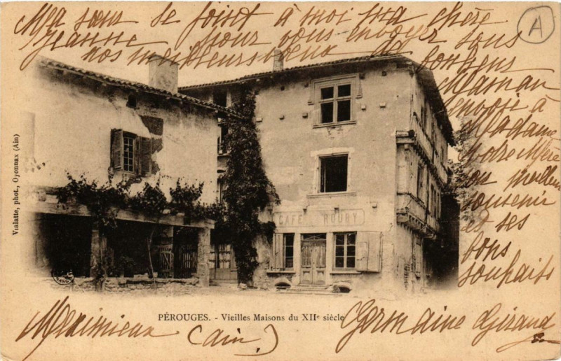 Carte postale ancienne Perouges Vieilles Maisons du XIIe siecle à Pérouges