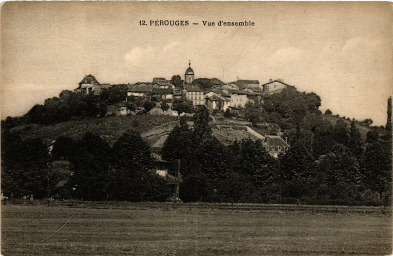 Carte postale ancienne Perouges Vue d'ensemble à Pérouges
