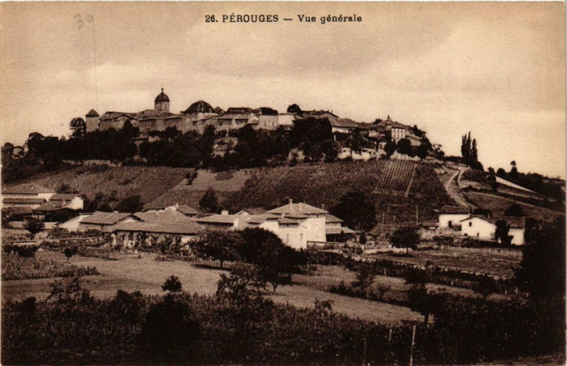 Carte postale ancienne Perouges Vue générale à Pérouges