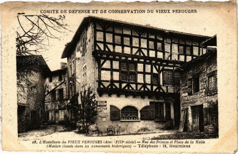 Carte postale ancienne Perouges L'Hostellerie du Vieux Perouges à Pérouges