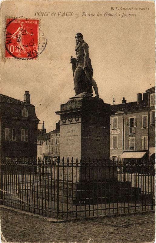 Carte postale ancienne Pont-de-Vaux Statue du General Joubert à Pont-de-Vaux