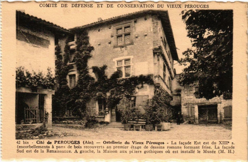 Carte postale ancienne Perouges Ostellerie du Vieux Perouges à Pérouges