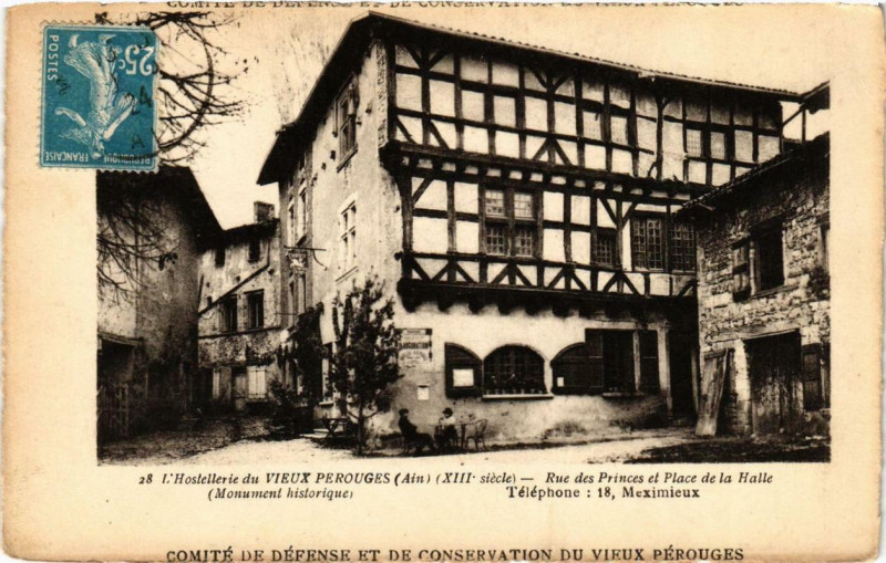 Carte postale ancienne Perouges L'Hostellerie du Vieux Perouges à Pérouges