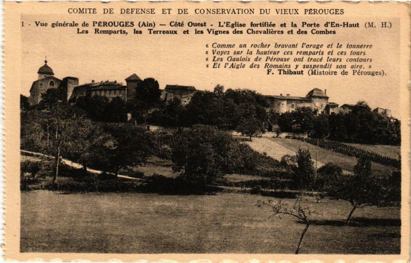 Carte postale ancienne Perouges Vue générale à Pérouges