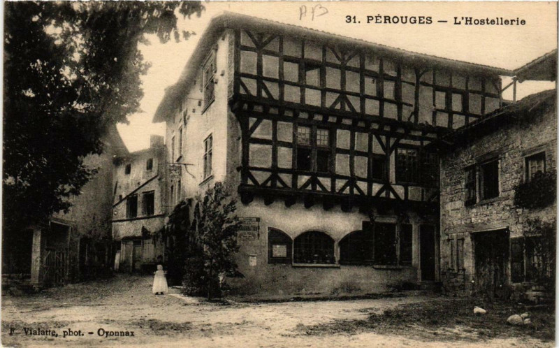 Carte postale ancienne Perouges L'Hostellerie à Pérouges