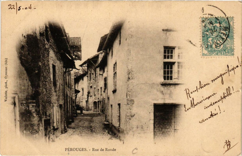 Carte postale ancienne Perouges Rue de Ronde à Pérouges