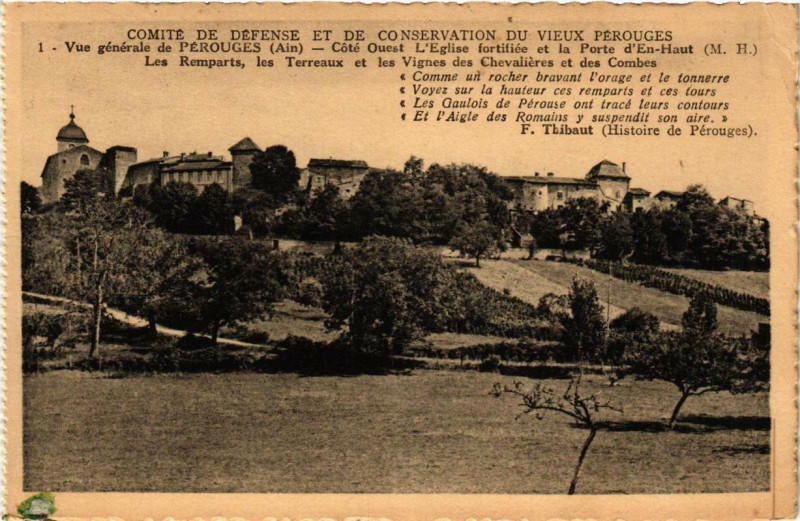 Carte postale ancienne Perouges Vue générale à Pérouges