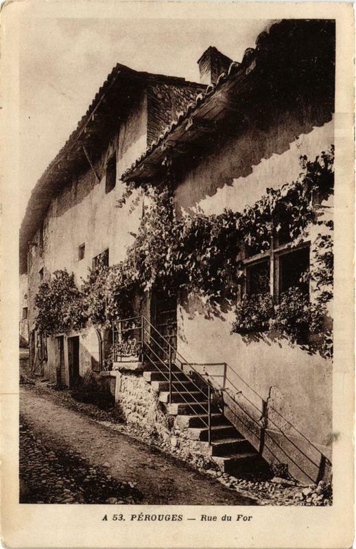 Carte postale ancienne Perouges Rue du For à Pérouges
