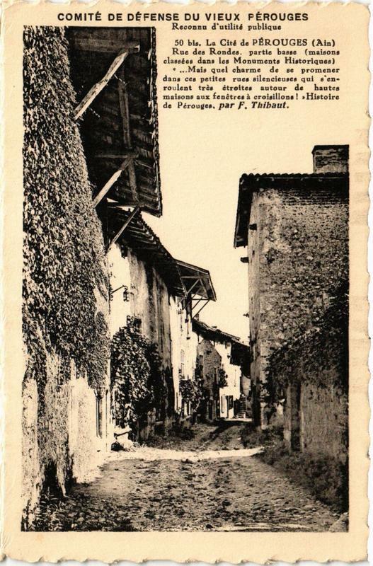 Carte postale ancienne Perouges Rue des Rondes à Pérouges