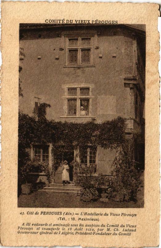 Carte postale ancienne Perouges L'Hostellerie du Vieux Perouges à Pérouges