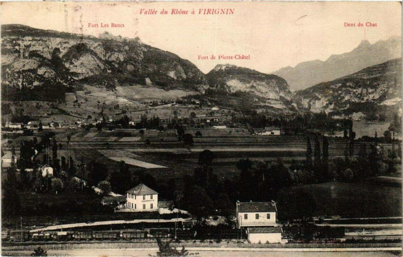 Carte postale ancienne Vallée du Rhone a Virignin à Virignin