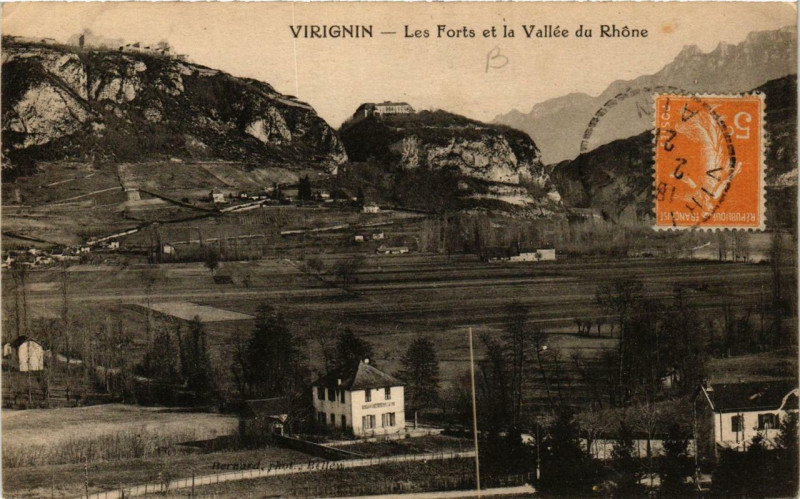 Carte postale ancienne Virignin Les Forts et la Vallée du Rhone à Virignin