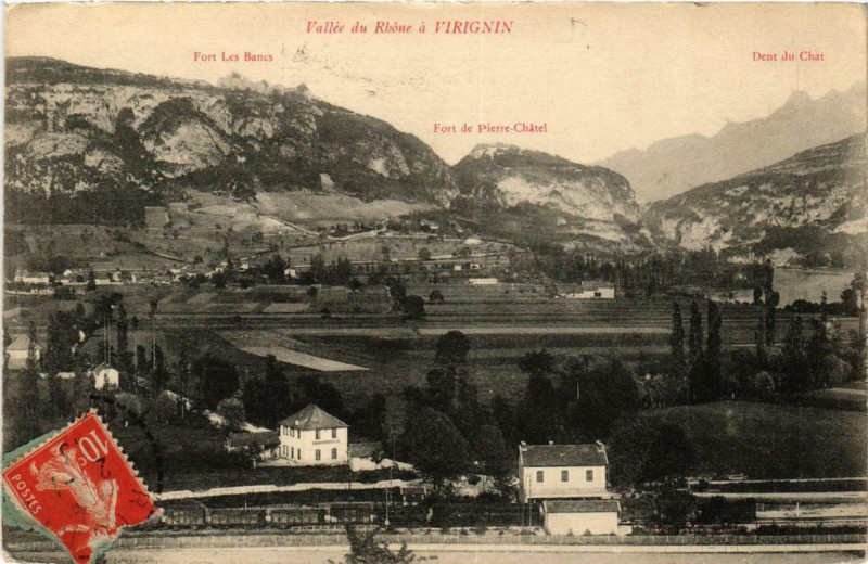 Carte postale ancienne Vallée du Rhone a Virignin à Virignin