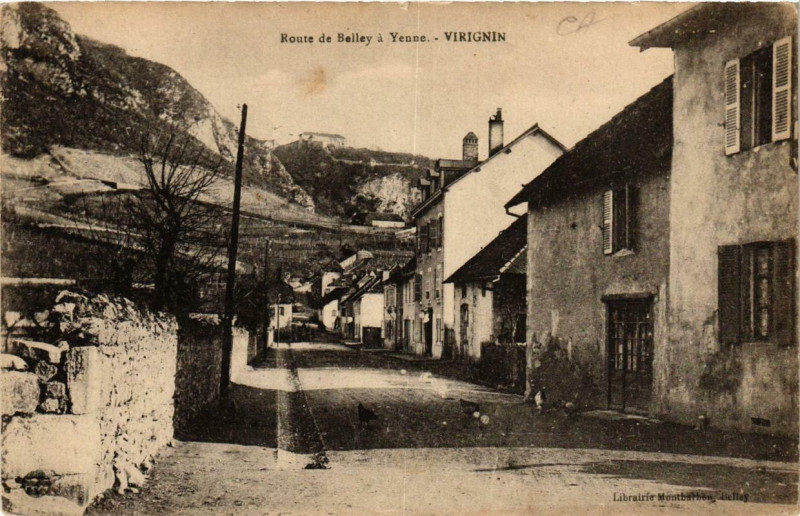 Carte postale ancienne Virignin Route de Belley a Yenne à Virignin