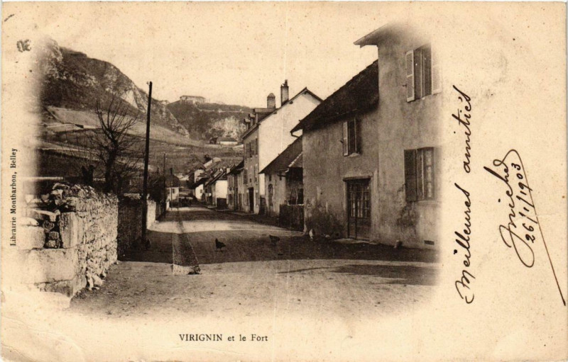 Carte postale ancienne Virignin et le Fort à Virignin