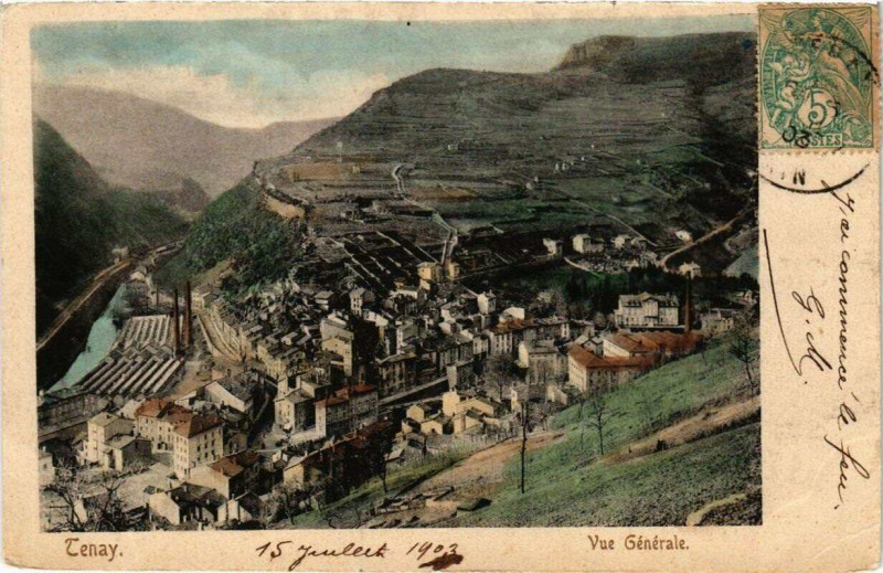 Carte postale ancienne Tenay Vue générale à Tenay