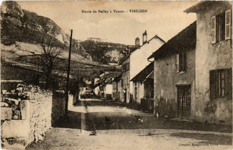 Carte postale ancienne Virignin Route de Belley a Yenne à Virignin