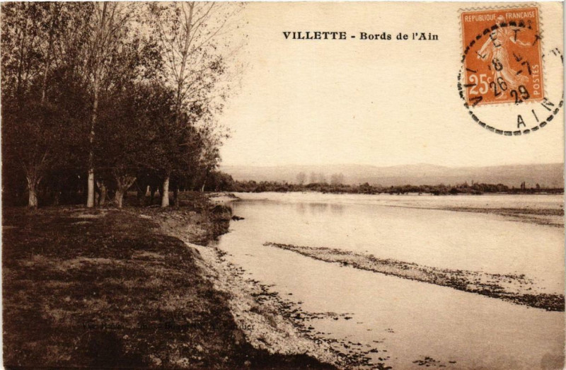 Carte postale ancienne Villette Bords de l'Ain
