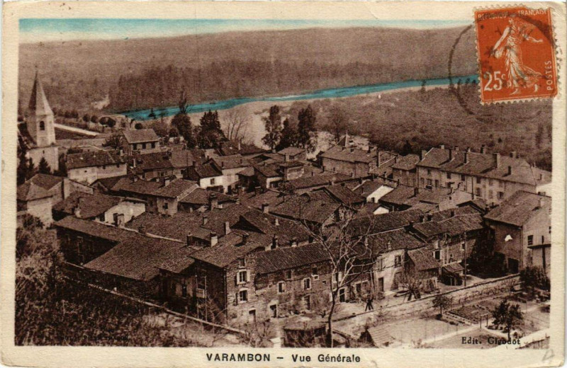 Carte postale ancienne Varambon Vue générale à Varambon