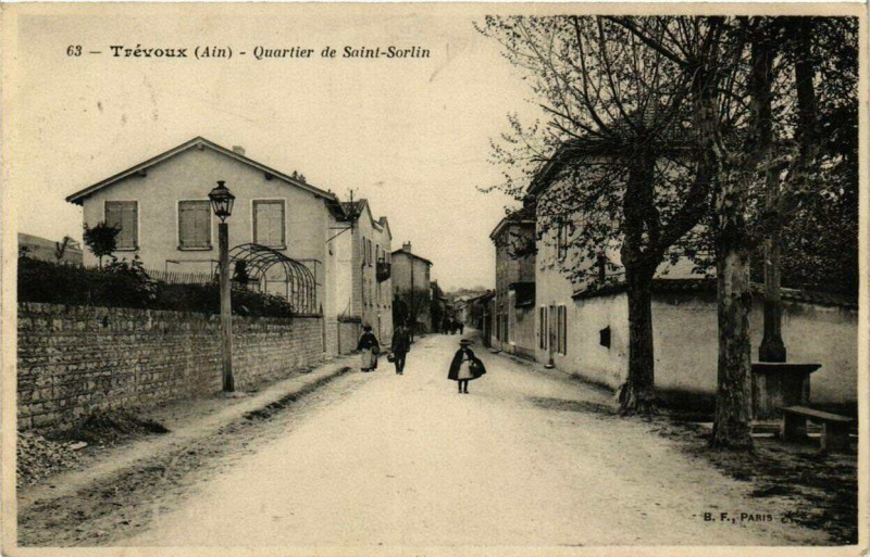 Carte postale ancienne Trevoux Quartier de Saint-Sorlin à Trévoux