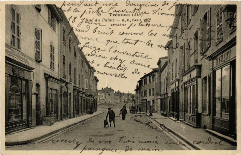 Carte postale ancienne Trevoux Rue du Palais à Trévoux