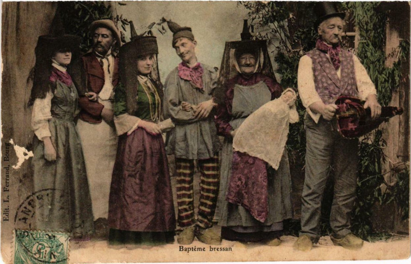 Carte postale ancienne Bapteme Bressan