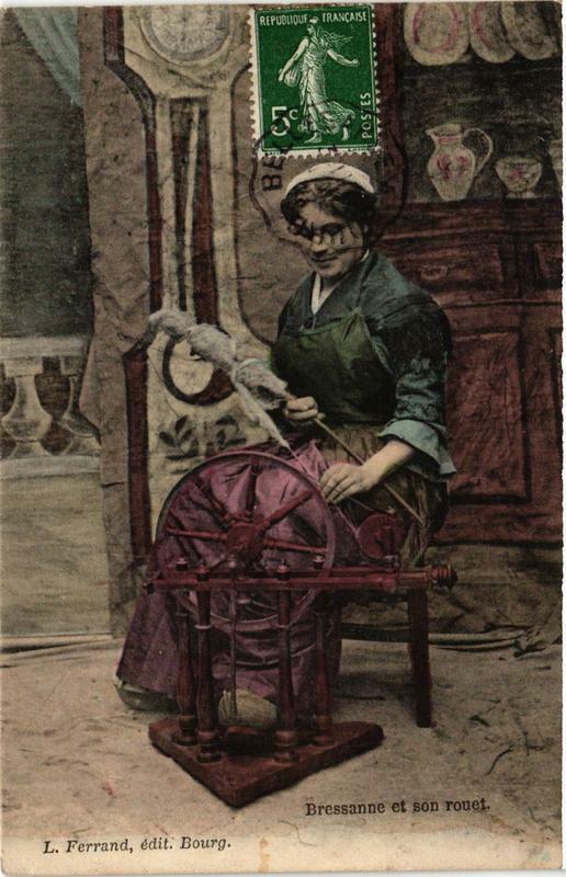 Carte postale ancienne Bressanne et son rouet