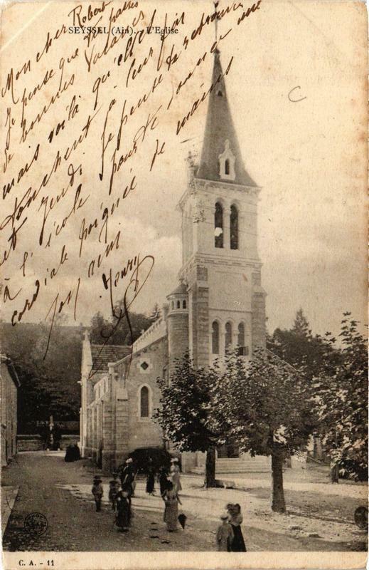 Carte postale ancienne Seyssel L'Eglise à Seyssel