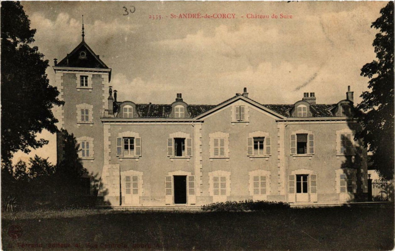 Carte postale ancienne Saint-Andre de Corcy Chateau de Sure