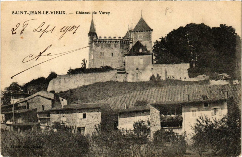 Carte postale ancienne Saint-Jean-le-Vieux Chateau de Varey à Saint-Jean-le-Vieux