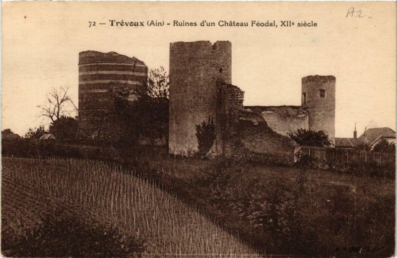 Carte postale ancienne Trevoux Ruines d'un Chateau Feodal à Trévoux