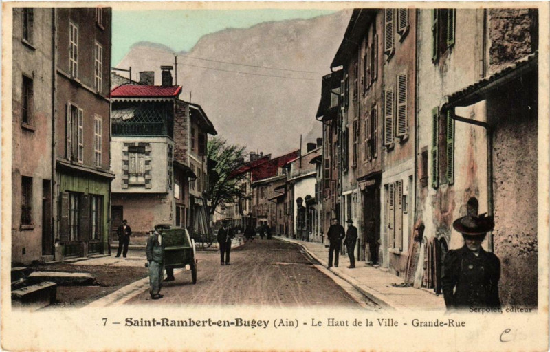 Carte postale ancienne Saint-Rambert-en-Bugey-le-Haut de la Ville Grande-Rue à Saint-Rambert-en-Bugey