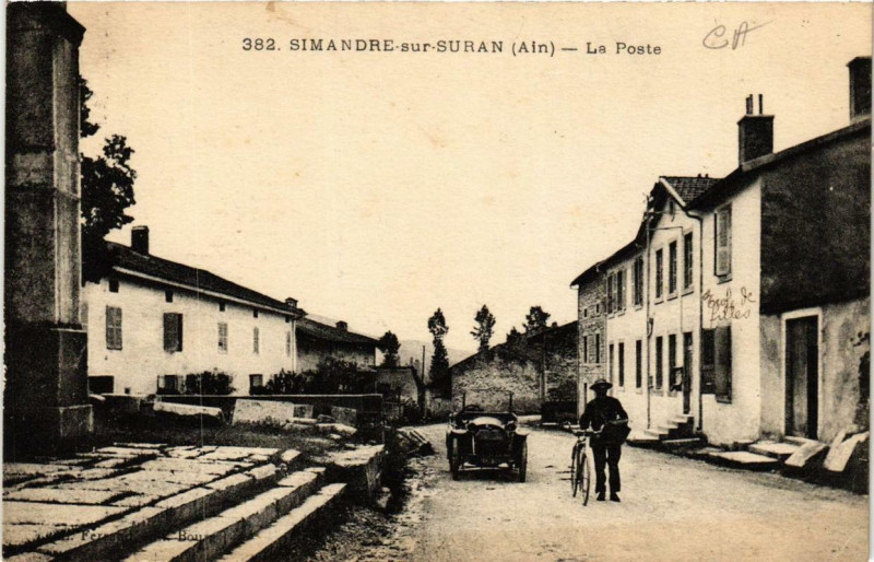 Carte postale ancienne Simandre-sur-Suran La Poste à Simandre-sur-Suran