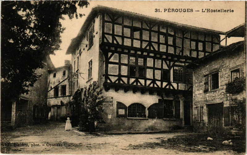 Carte postale ancienne Perouges - L'Hostellerie à Pérouges