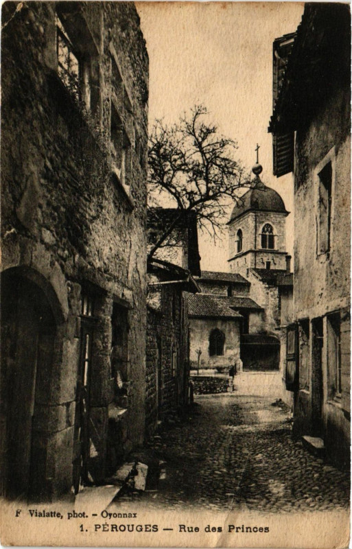 Carte postale ancienne Perouges - Rue des Princes à Pérouges