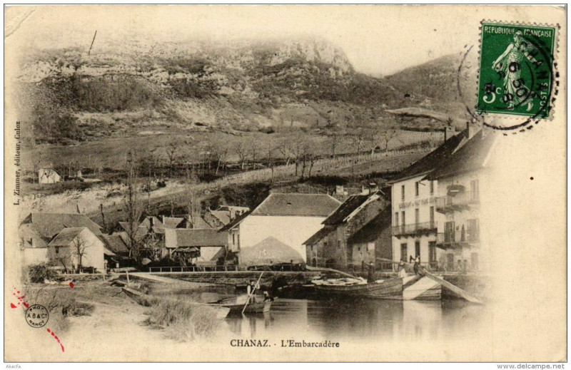 Carte postale ancienne Chanaz L'Embarcadére à Chanaz
