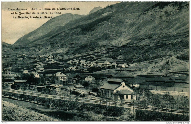 Carte postale ancienne Usine de L'Argentiere La Bessée Haute et Basse