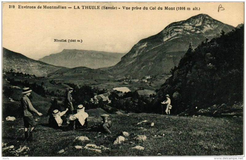 Carte postale ancienne La Thuile Vue prise du Col du Mont à La Thuile