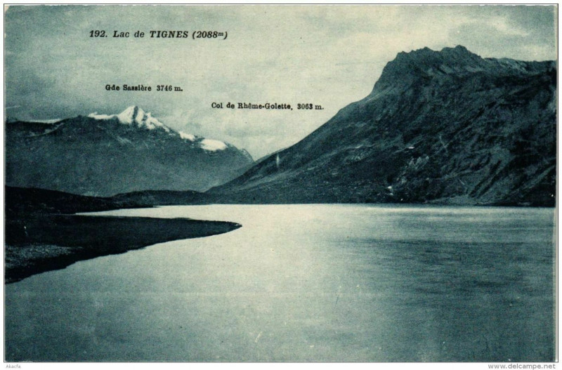 Carte postale ancienne Lac de Tignes à Tignes