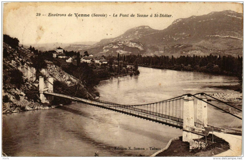 Carte postale ancienne Env. de Yenne Le Pont de Yenne a Saint-Didier à Yenne
